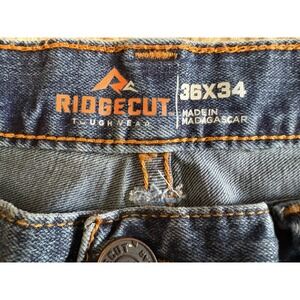 Ridgecut Toughwear Men's Jeans 36x34 Straight‎ Fit Stretch Denim Blue EUC